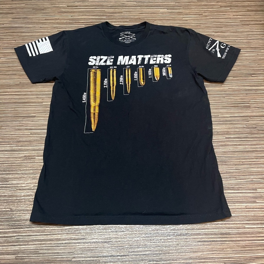Grunt Style Black Tee with Gold and White Graphics